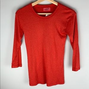 Michael Stars | Shine 3/4 length sleeve top O/S
